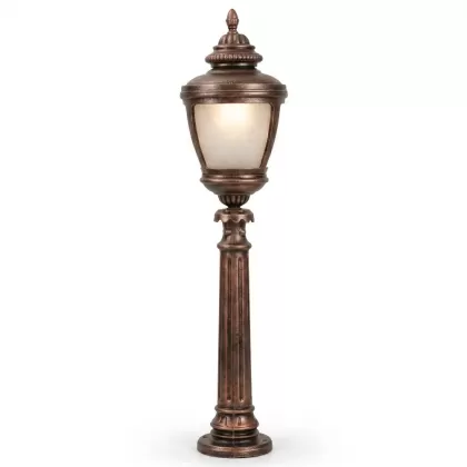 107x26 cm E27 DUY - Bakır şapkalı model dekoratif alüminyum döküm orta boy bahçe çim aydınlatma direği bakır