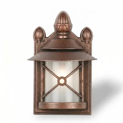 35x25 cm - E27 DUY Kolsuz kollu yukarı yöne bakan dekoratif alüminyum döküm aplik, yarım yapıştırma dış mekan aydınlatma duvar apliği bakır