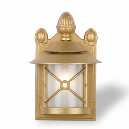 35x25 cm - E27 DUY Kolsuz kollu yukarı yöne bakan dekoratif alüminyum döküm aplik, yarım yapıştırma dış mekan aydınlatma duvar apliği altın gold