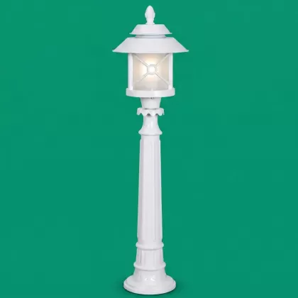 95x26 cm - E27 DUY Bakır şapkalı model dekoratif alüminyum döküm Fransız tarzı bahçe çim aydınlatma direği beyaz
