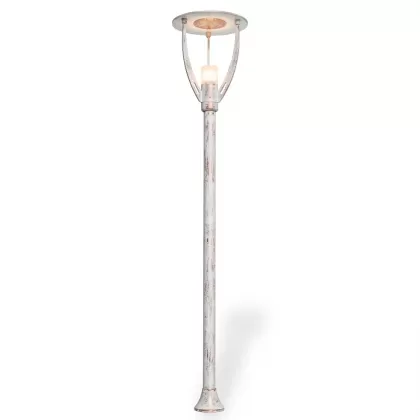 400x85 cm - Ay motifli aşağı yöne bakan tek (1) led fenerli alüminyum döküm modern dekoratif bahçe aydınlatma direği patinalı