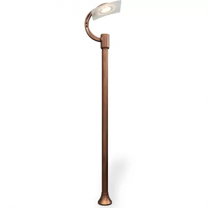 370x70 cm - Ay motifli aşağı yöne bakan tek (1) endirekt led fenerli alüminyum döküm dekoratif modern bahçe aydınlatma direği bakır
