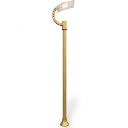 370x70 cm - Ay motifli aşağı yöne bakan tek (1) endirekt led fenerli alüminyum döküm dekoratif modern bahçe aydınlatma direği gold