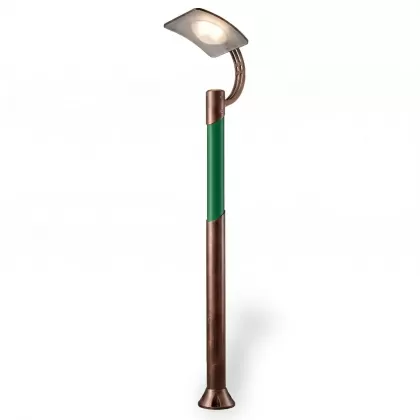 370x70 cm - Ay motifli aşağı yöne bakan tek (1) endirekt led fenerli alüminyum döküm modern dekoratif bahçe aydınlatma direği bakır