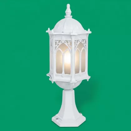 46x18 cm - E27 DUY Sivri şapkalı alüminyum döküm dekoratif Osmanlı motifli set üstü aydınlatma armatürleri beyaz