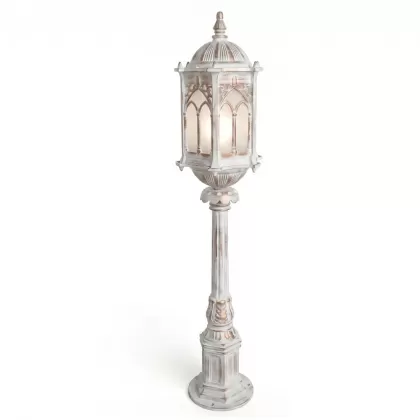 94x22 cm - E27 DUY Osmanlı model dekoratif alüminyum döküm sivri şapkalı bahçe çim aydınlatma direği patinalı