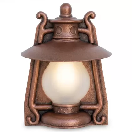 39x28 cm - E27 DUY Şamdan model düz yöne bakan dekoratif alüminyum döküm duvar tipi aplik antenli dış mekan aydınlatma duvar apliği bakır
