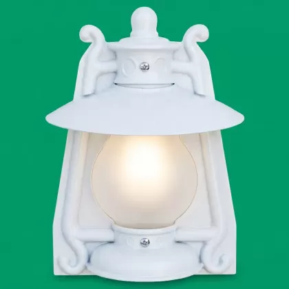 39x28 cm - E27 DUY Şamdan model düz yöne bakan dekoratif alüminyum döküm duvar tipi aplik antenli dış mekan aydınlatma duvar apliği beyaz