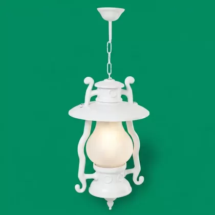 65x29 cm E27 DUY - Fransız zincirli sarkıt tip alüminyum döküm dış mekan armatürleri, dekoratif duvar tipi bahçe aydınlatma apliği (Gemi aplikleri) beyaz