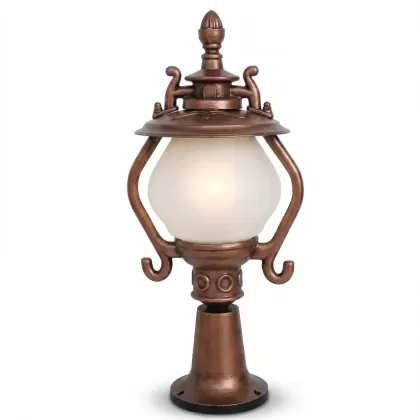 53x21 cm - E27 DUY Fötr şapkalı alüminyum döküm dekoratif Fransız tarzı cam küre set üstü aydınlatma armatürleri bakır