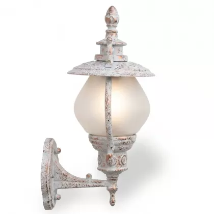 50x27 cm - E27 DUY Fötr şapkalı kısa yukarı yöne bakan dekoratif alüminyum döküm duvar tipi aplik cam küre dış mekan aydınlatma duvar apliği patinalı