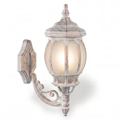 45x29 cm - E27 DUY Kristal cam küre yaprak kollu yukarı yöne bakan dekoratif alüminyum döküm duvar tipi aplik dış mekan aydınlatma duvar apliği patinalı