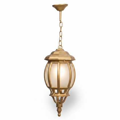 62x18 cm - E27 DUY Tavan tipi alüminyum döküm kristal cam küre model zincirli aplik gotik tarzı dekoratif sarkıt aydınlatma apliği gold