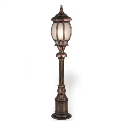 92x18 cm - E27 DUY Kristal cam model dekoratif alüminyum döküm modern orta boy bahçe çim aydınlatma direği bakır