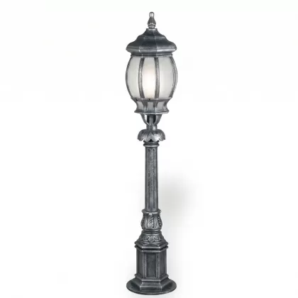 92x18 cm - E27 DUY Kristal cam model dekoratif alüminyum döküm modern orta boy bahçe çim aydınlatma direği gümüş