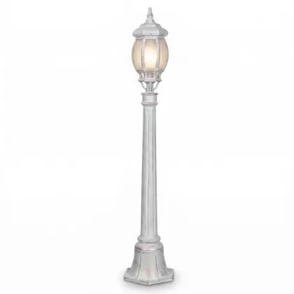 114x18 cm - E27 DUY Kristal cam küre model dekoratif alüminyum döküm modern bahçe çim aydınlatma direği patinalı