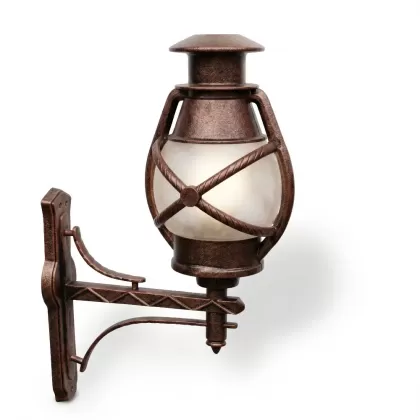 64x35 cm - E27  DUY Atomik cam küre dik kollu yukarı yöne bakan dekoratif alüminyum döküm duvar tipi aplik modern dış mekan aydınlatma duvar apliği bakır