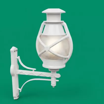 64x35 cm - E27  DUY Atomik cam küre dik kollu yukarı yöne bakan dekoratif alüminyum döküm duvar tipi aplik modern dış mekan aydınlatma duvar apliği beyaz