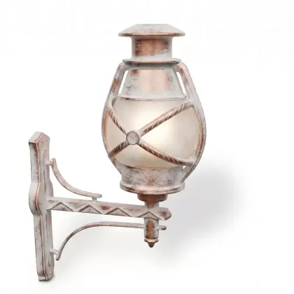 64x35 cm - E27  DUY Atomik cam küre dik kollu yukarı yöne bakan dekoratif alüminyum döküm duvar tipi aplik modern dış mekan aydınlatma duvar apliği patinalı
