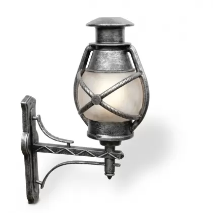 64x35 cm - E27  DUY Atomik cam küre dik kollu yukarı yöne bakan dekoratif alüminyum döküm duvar tipi aplik modern dış mekan aydınlatma duvar apliği gümüş