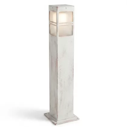75x12 cm - E27 DUY Kare pencereli model dekoratif alüminyum profil modern siyah bahçe çim aydınlatma direği patinalı