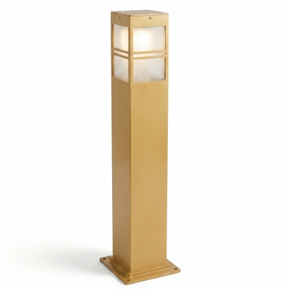 75x12 cm - E27 DUY Kare pencereli model dekoratif alüminyum profil modern siyah bahçe çim aydınlatma direği gold