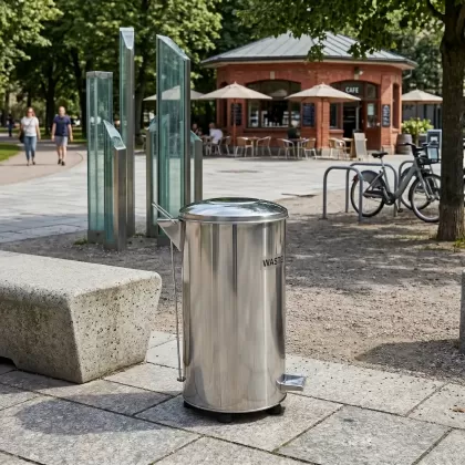 Pedallı çöp kovası 90 LT paslanmaz