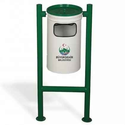 Metal çöp kovası TRS 223 logolu