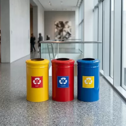 3 lü dönüşüm çöp kovası seti iç mekan