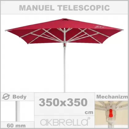 3.5x3.5 Manuel teleskopik şemsiye 1 logolu