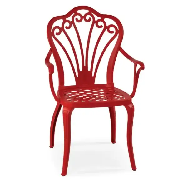 Kırmızı kollu alüminyum sandalye