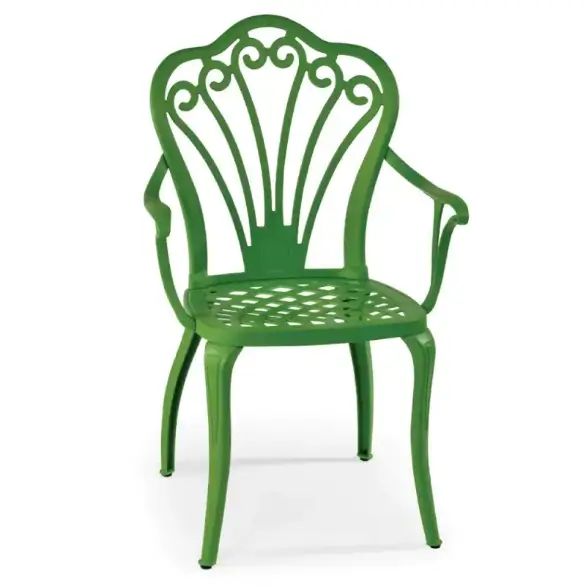 Yeşil alüminyum döküm sandalye