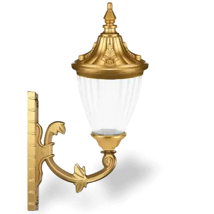 Alminyum  yukar yne bakan dekoratif bahe aydnlatma yaprakl kollu gold duvar aplii