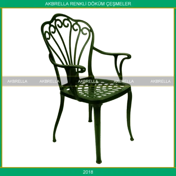 Metal sandalye koyu yeşil