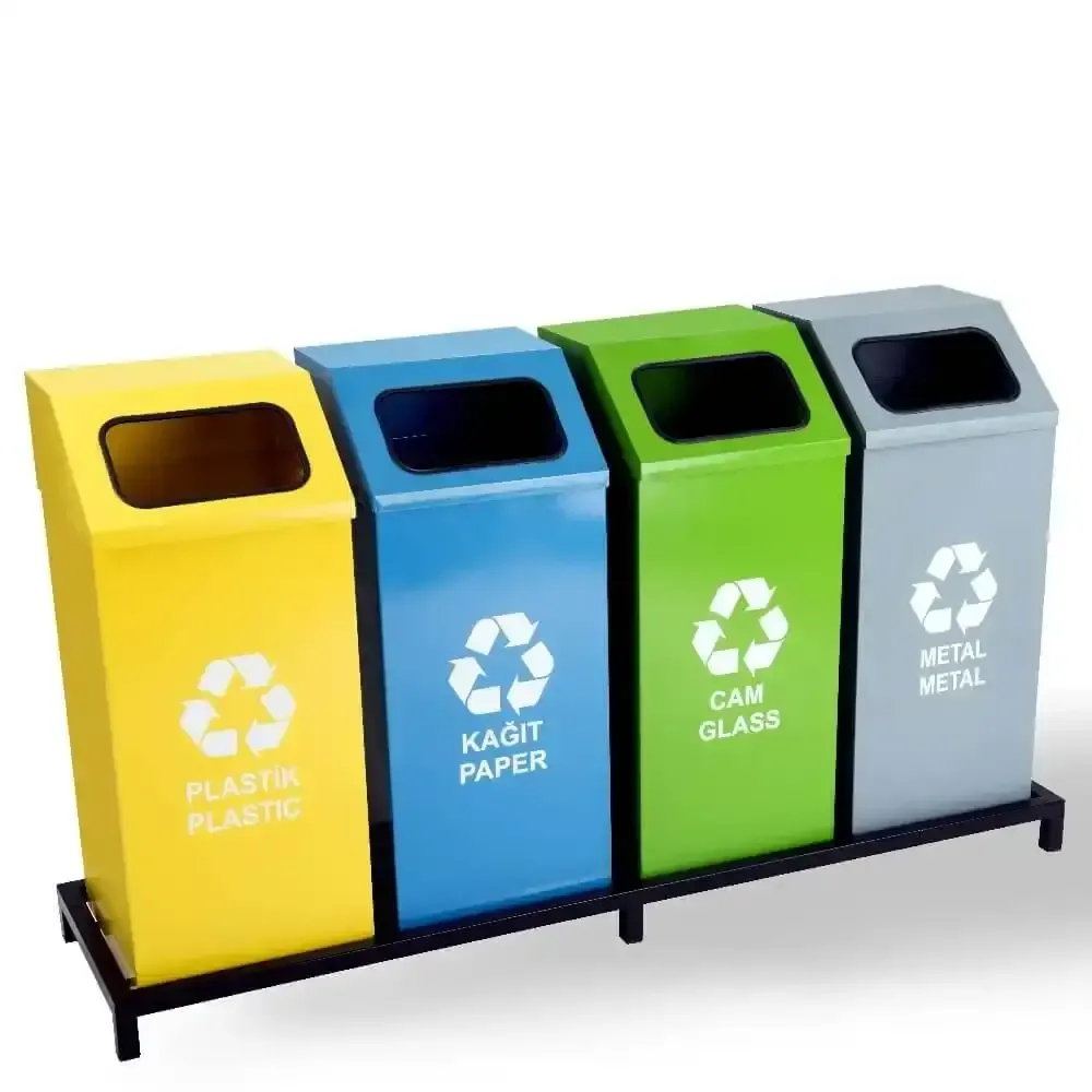 4 Pcs Recycling Bin Set Paper 36x137x77 cm Akbrella World AKB-643
