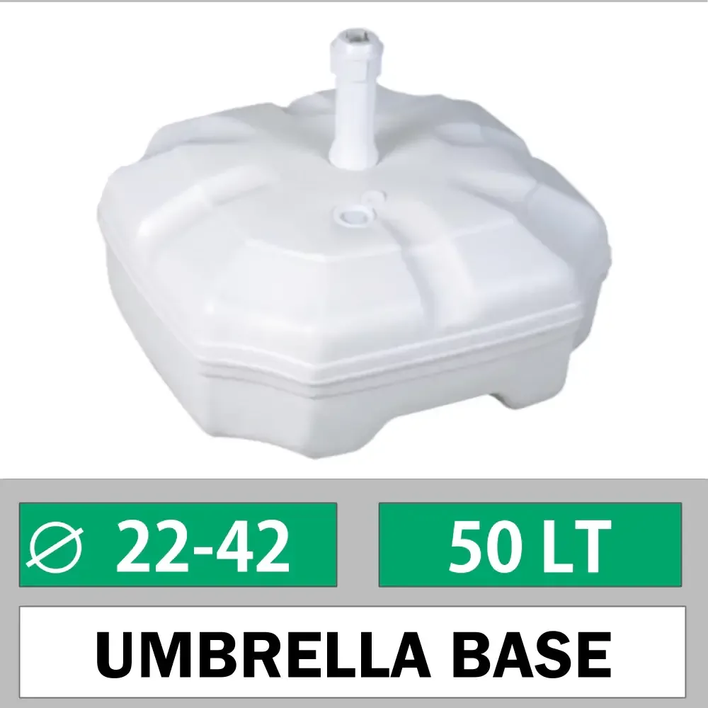 50 lt White Plastic Umbrella Stabilizer Canister Foot With Stick Akbrella World AKB-91