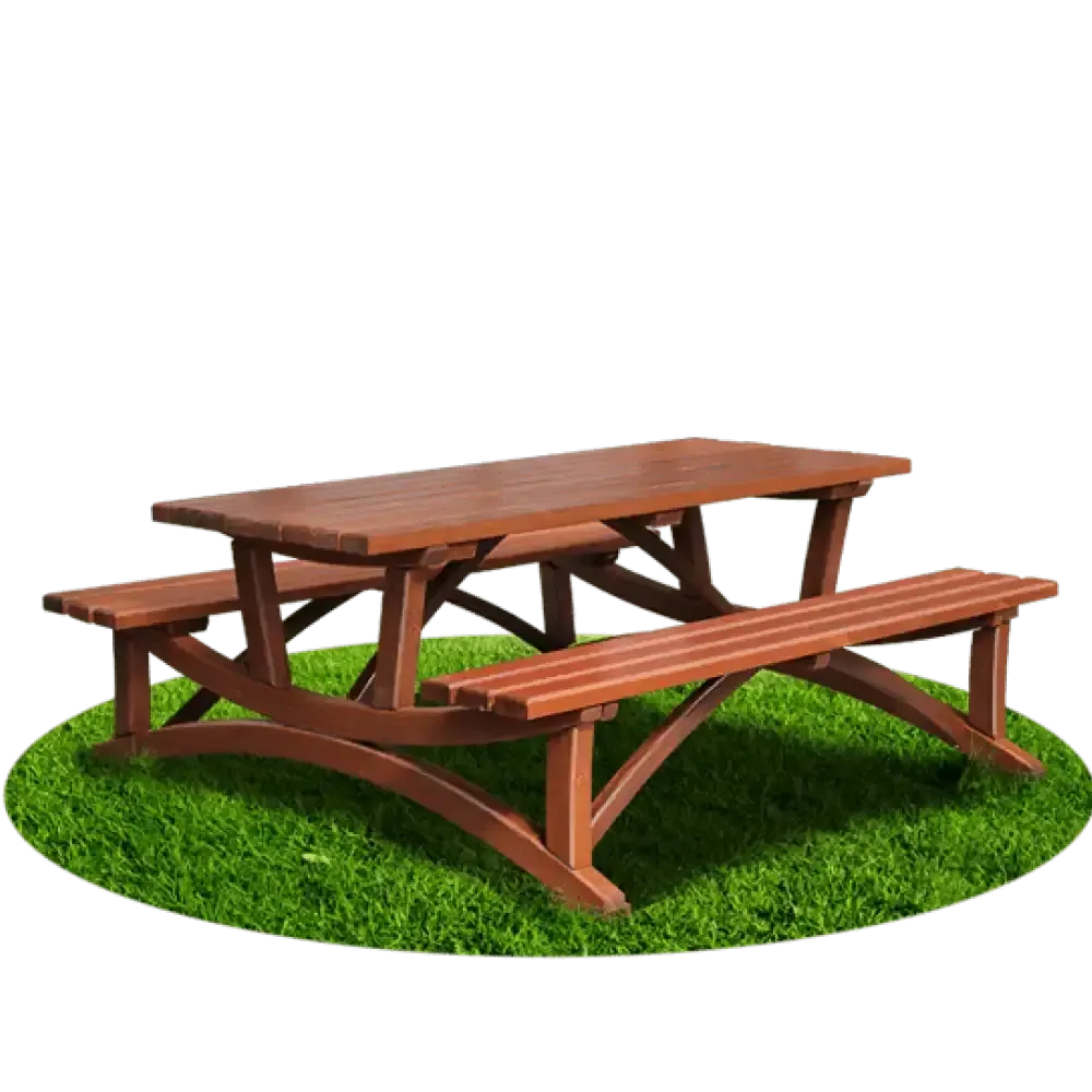 6 Person Park Gardens Wooden Picnic Table 186x158x78 cm Akbrella World AKB-286