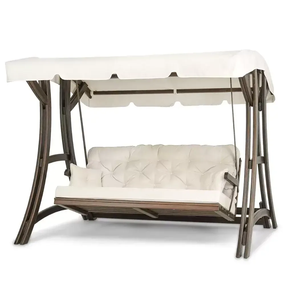 Akasya 3 Seater Luxury Spruce Wooden Garden Swing 243x19 Akbrella World AKB-275