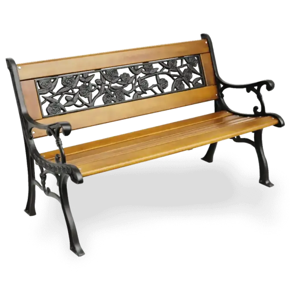 Wooden Seating Bench with Aluminum Cast Legs 128x57x80 cm Akbrella World AKB-194
