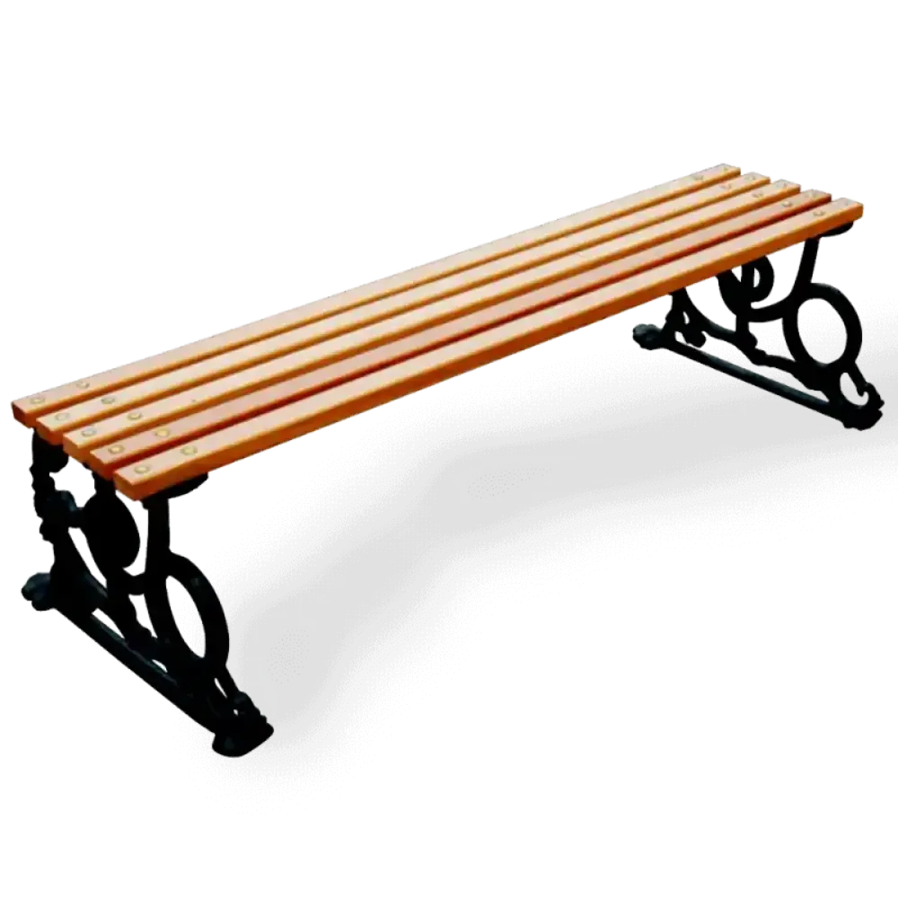 Wooden Seating Bench with Aluminum Cast Legs 135x55x34 cm Akbrella World AKB-238