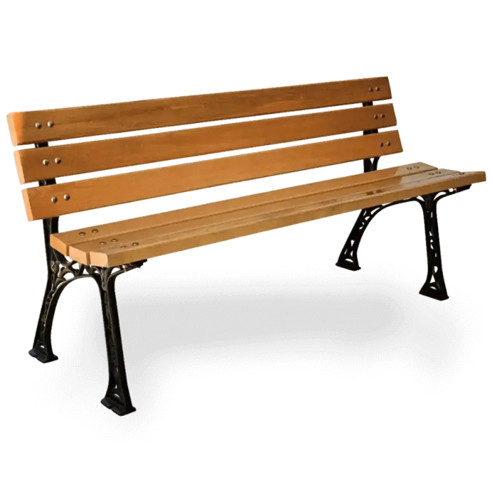 Wooden Seating Bench with Aluminum Cast Legs 145x50x70 cm Akbrella World AKB-196