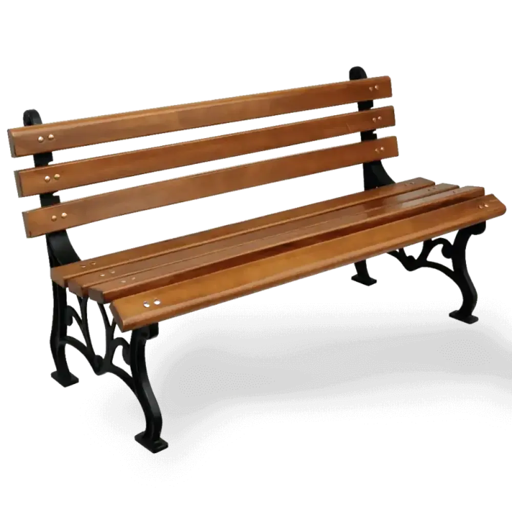 Wooden Seating Bench with Aluminum Cast Legs 145x58x80 cm Akbrella World AKB-231