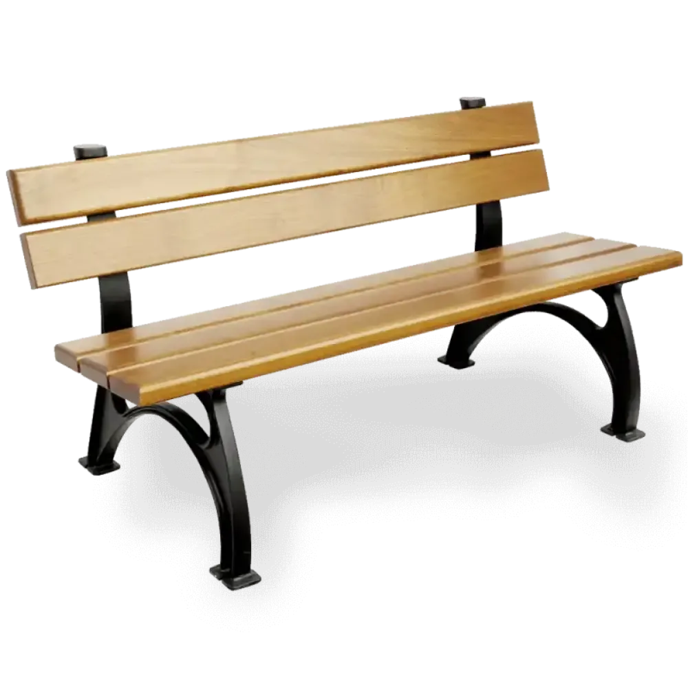 Wooden Seating Bench with Aluminum Cast Legs 145x75x79 cm Akbrella World AKB-198
