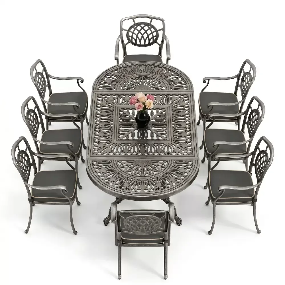 Moon Figure Armrest Aluminum Casting Table Chair Set Akbrella World AKB-1043