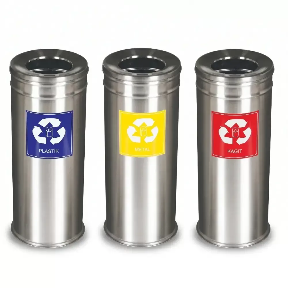 Printed Metal Recycling Trash Bin Plastic 60x24 cm Akbrella World AKB-431