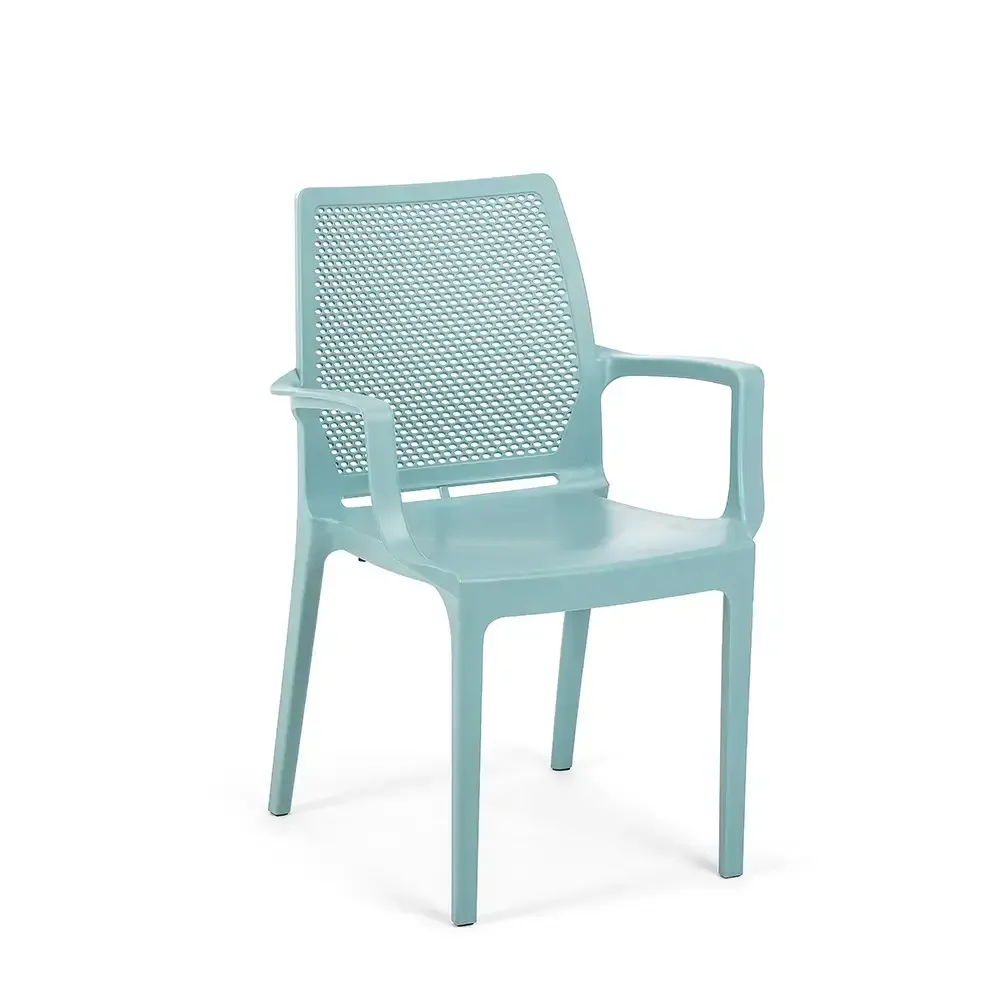 Baby Blue Armrest Plastic Chair Icon 2504 Akbrella World AKB-749