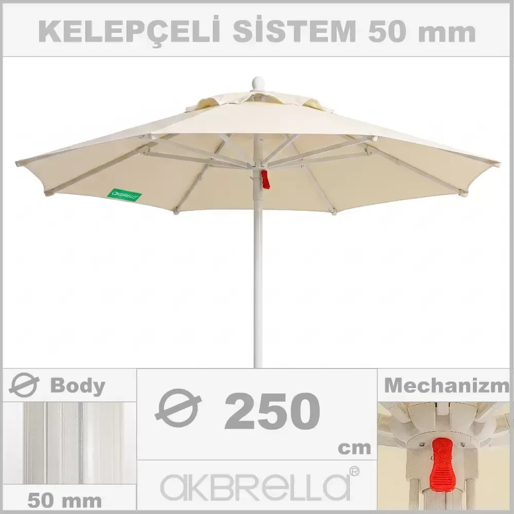 Diameter 50mm Aluminum Body, Pool Umbrella Diameter 250cm Akbrella World AKB-84