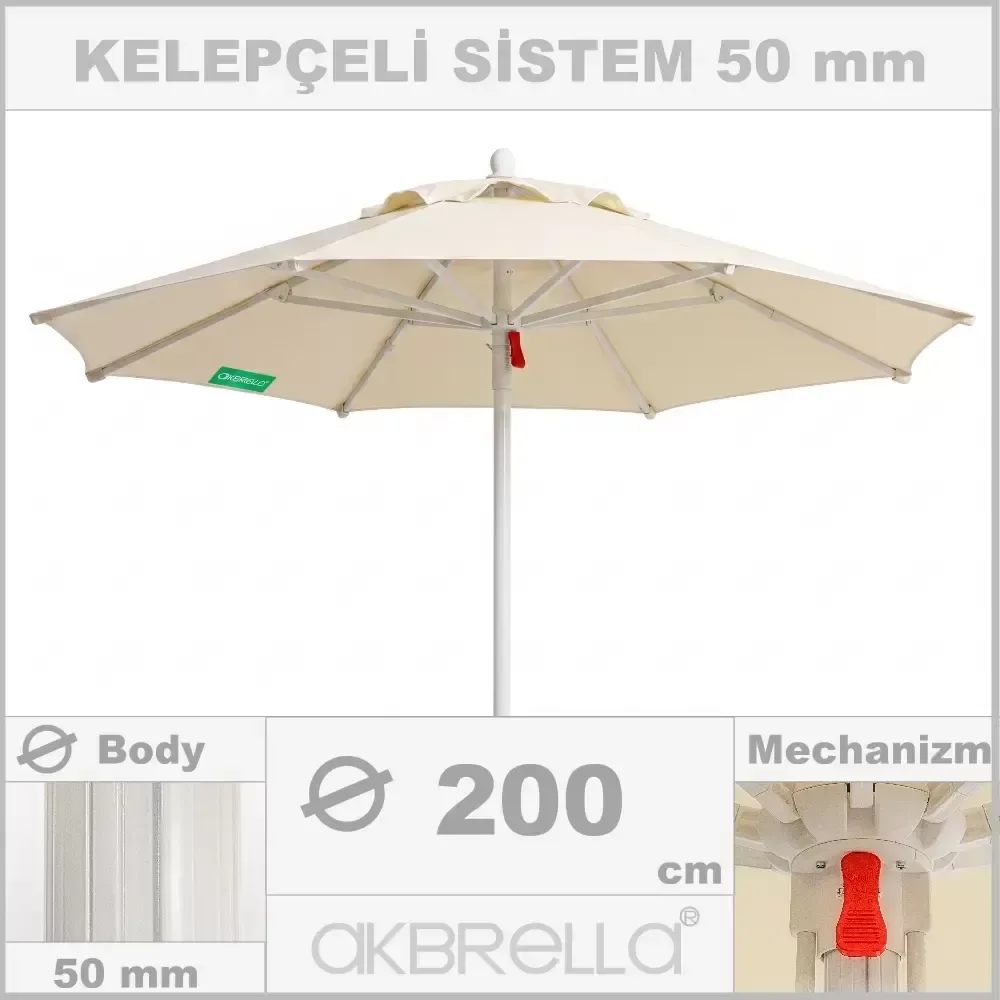 Diameter 50mm Aluminum Body, Pool Umbrella with Latch Diameter 2m Akbrella World AKB-82