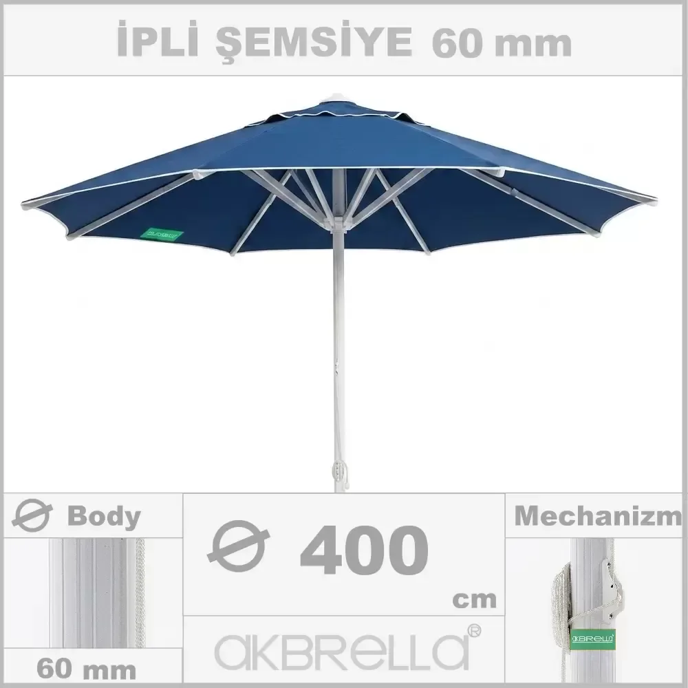 Diameter 60mm Aluminum Body, Drawstring Garden Umbrella Diameter 4m Akbrella World AKB-68