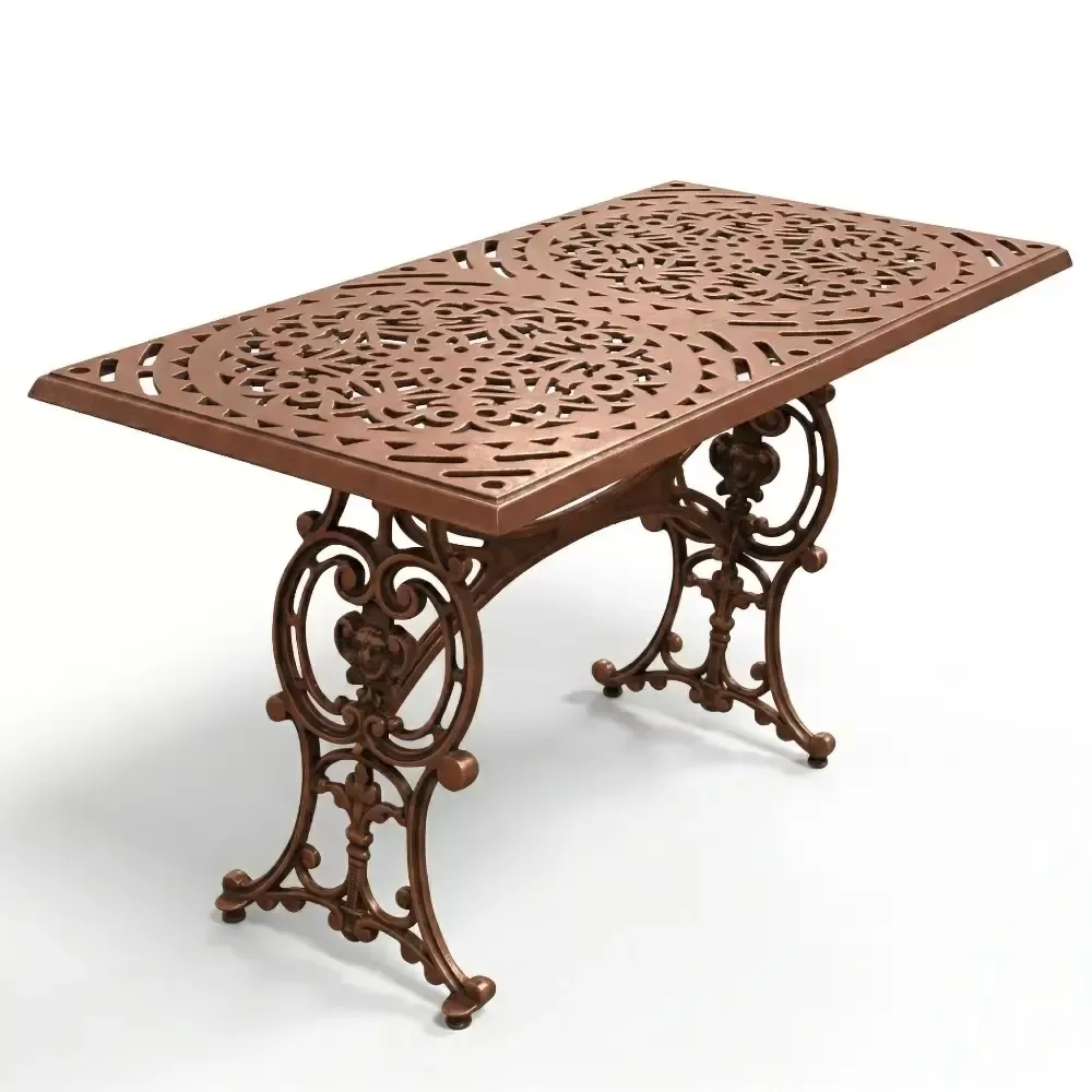 Rectangular Aluminum Cast Iron Wrought Iron Table 60x120 cm Akbrella World AKB-203